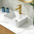 Bathroom Vessel Sink 19"x15" Rectangle Sink Above Counter White Porcelain Ceramic Modern Vanity Sink Art Basin with Faucet Hole