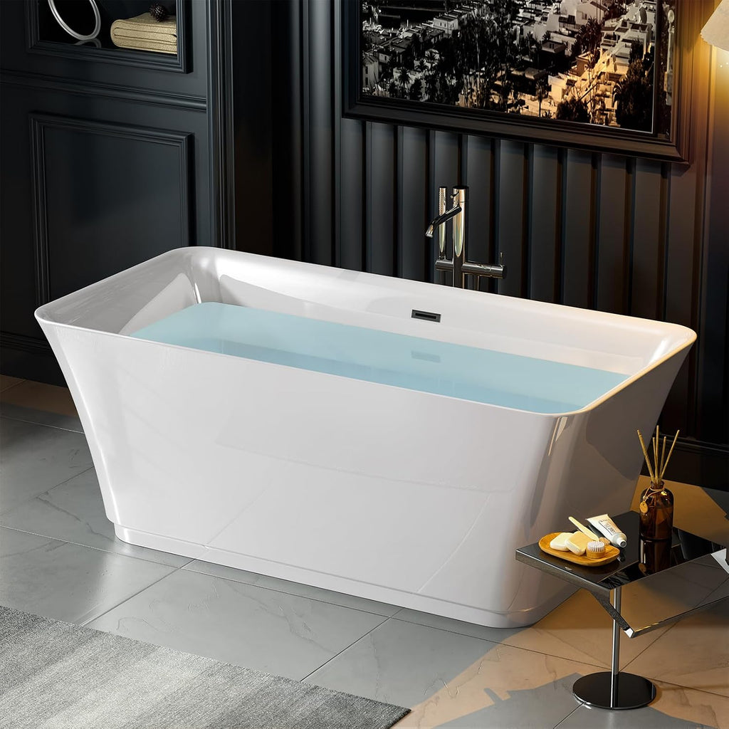 Empava 59 Inch Freestanding Bathtub - Modern Stand Alone Soaking Tubs