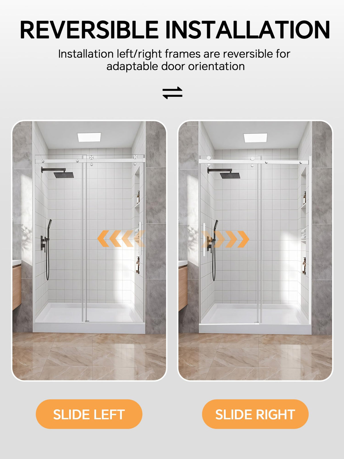 Frameless Bathtub Shower Door 56-60" W x 57" H, Brushed Nickel