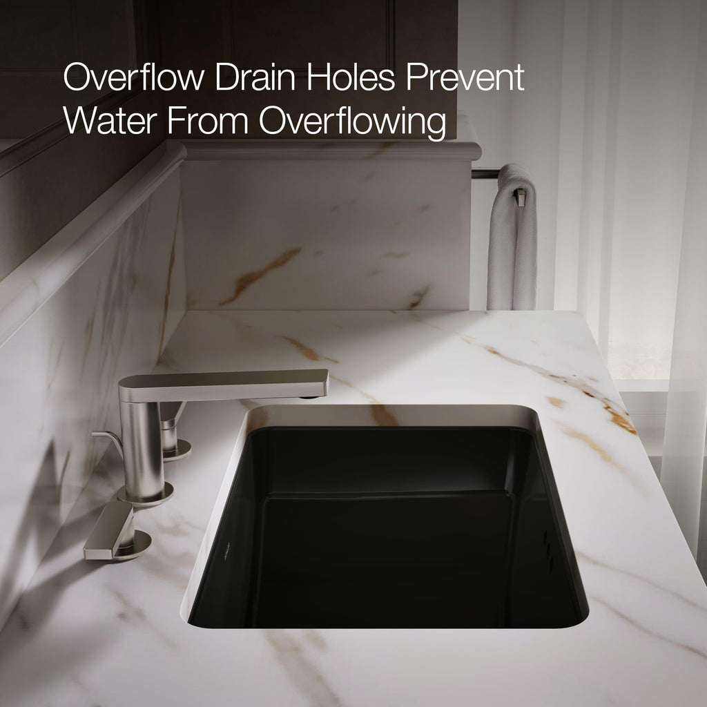 KOHLER 2214-0 Ladena Rectangular Undermount Bathroom Sink With Curved Bottom, 20-7/8" W X 14-3/8" L, White