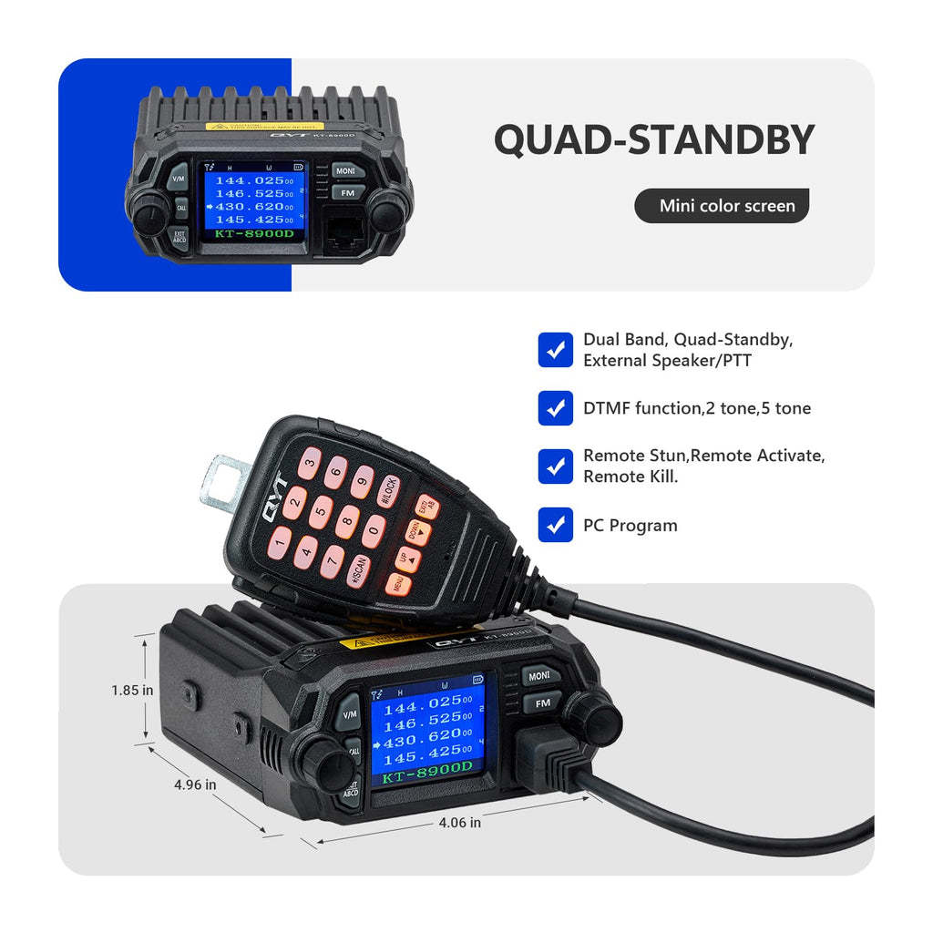 QYT KT-8900 25W GMRS Mobile Radio & Base Station,Long Range Two-Way Radio
