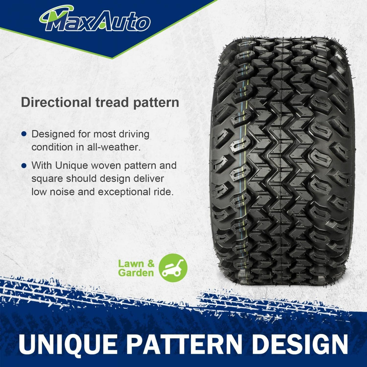 MaxAuto 2pcs 22x11.00-10 Hilly Lawn Tires, 22x11x10 Golf Cart Tires, 4Ply