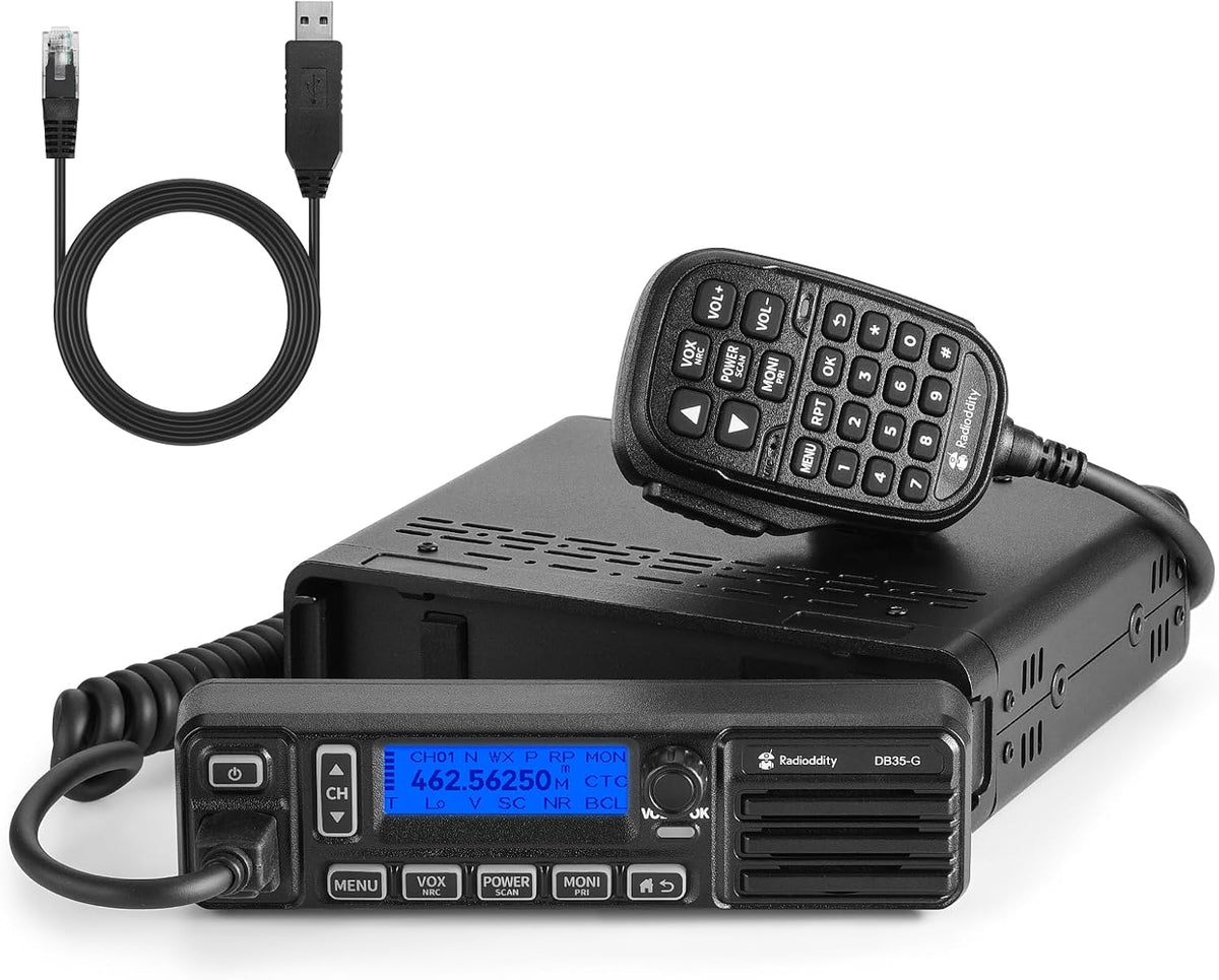 Radioddity DB35-G GMRS Mobile Radio 35W with Detachable Faceplate, NRC