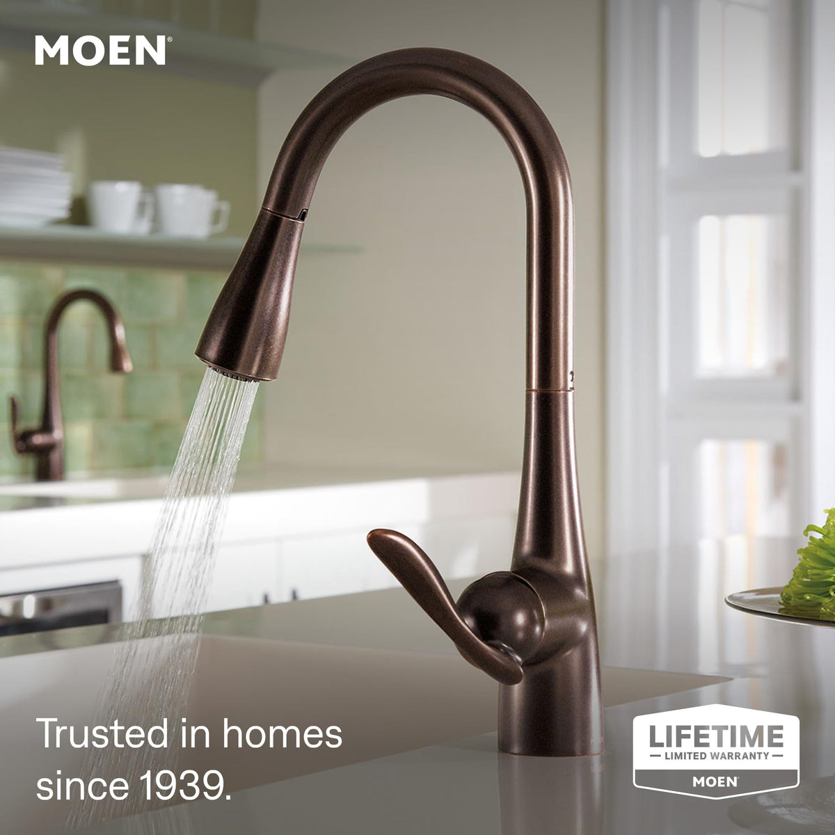 Moen Arbor Spot Resist Stainless One-Handle Pulldown Kitchen Faucet with Sprayer and a Reflex Docking System, Kitchen Sink Faucet Featuring Power Boost for a Faster Clean, 7594SRS