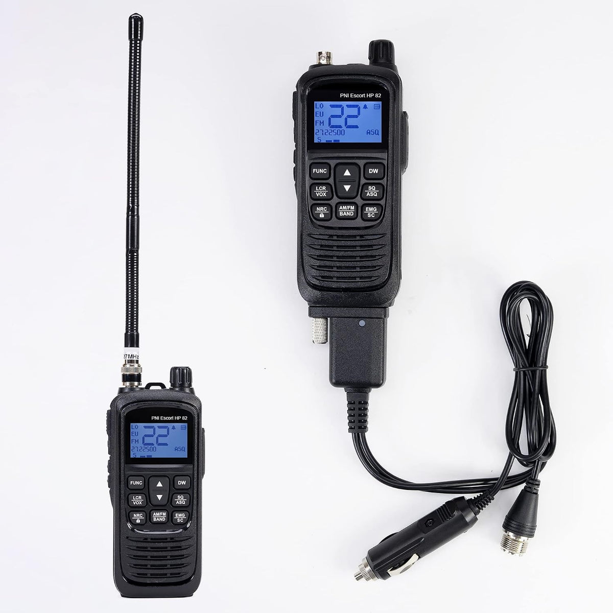 Portable CB Radio Station PNI 82, Multi Standard, 4W, 12V, AM-FM, NRC, Dual Watch, Roger Beep, Adjustable ASQ SQ, VOX