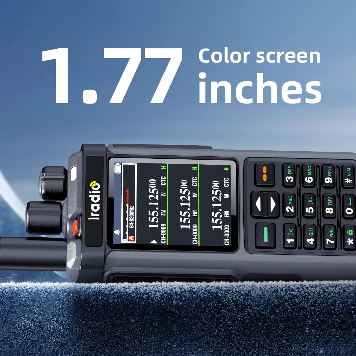 Iradio UV-98 Plus 10W Tri-Band Handheld Ham Radio, Wideband Receiver, Cross-Band Repeater, 1024 Channels, USB-C Charging
