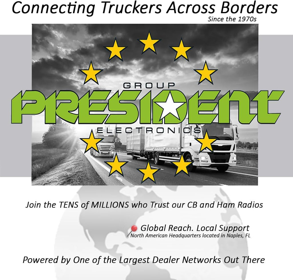 President Jerry FCC AM/FM Portable Radio with Vehicle Charging System - Perfect for THE Road Warrior!