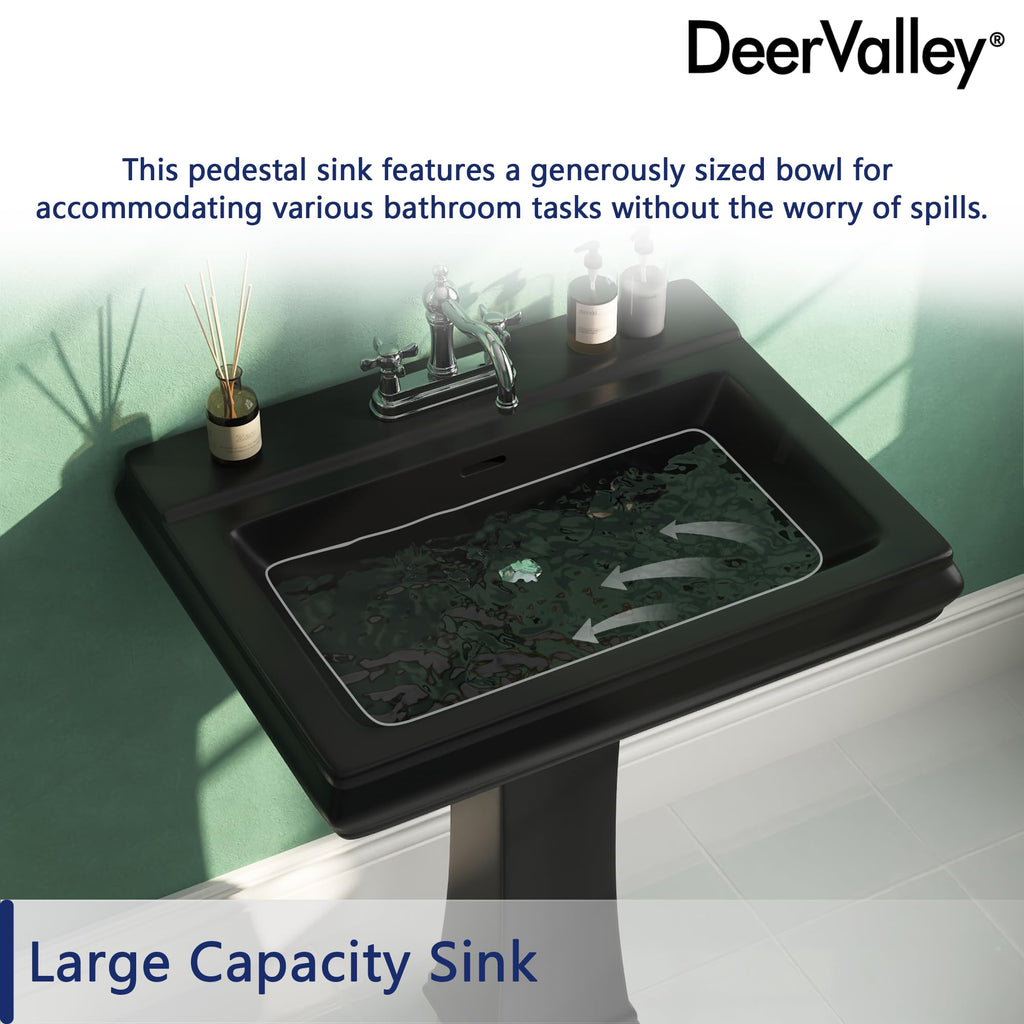 DeerValley Compact Bathroom Sink White 20"x17" Ceramic Sleek Basin DV-1P523
