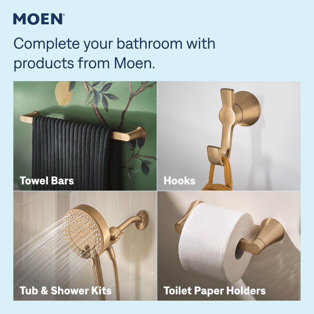 Moen 84022BL Ronan 2-Handle Centerset Bath Faucet w/Drain, Matte Black