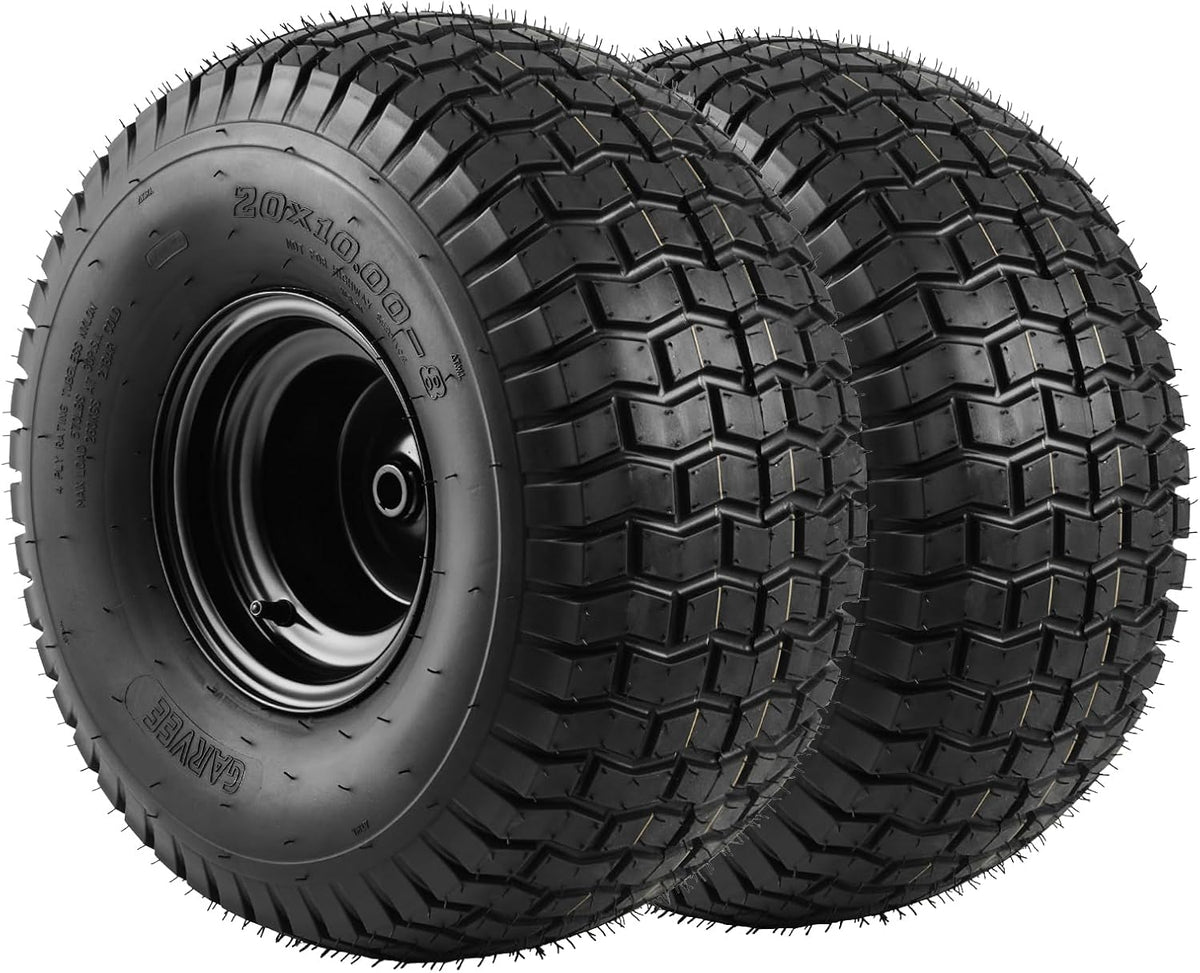PioneerWorks 2Packs 20x10-8 Lawn Mower Tires and rim