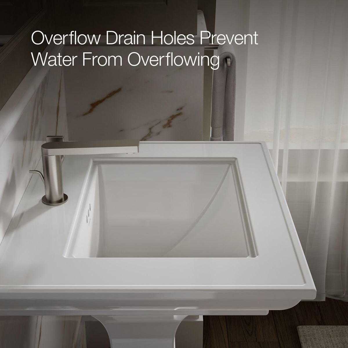 Kohler K-2337-8-7 Memoirs Rectangular Drop-In Single Bowl Bathroom Sink Black