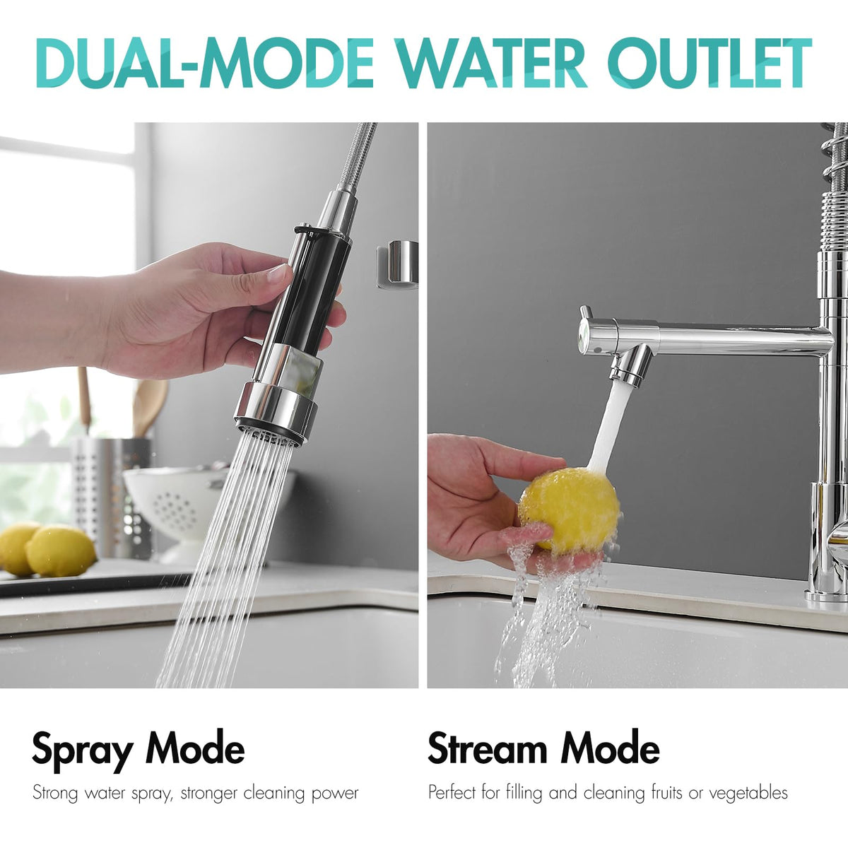 AIMADI Contemporary Kitchen Sink Faucet,Brushed Nickel Stainless Steel