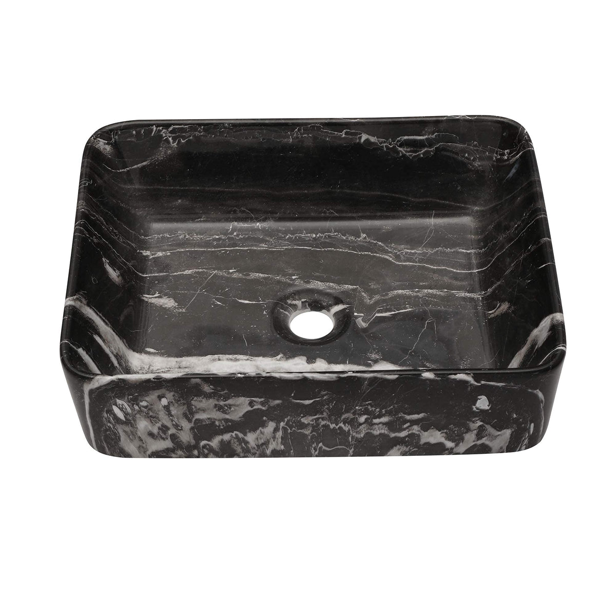 Bathroom Vessel Sink 19"x15" Rectangle Sink Above Counter White Porcelain Ceramic Modern Vanity Sink Art Basin with Faucet Hole