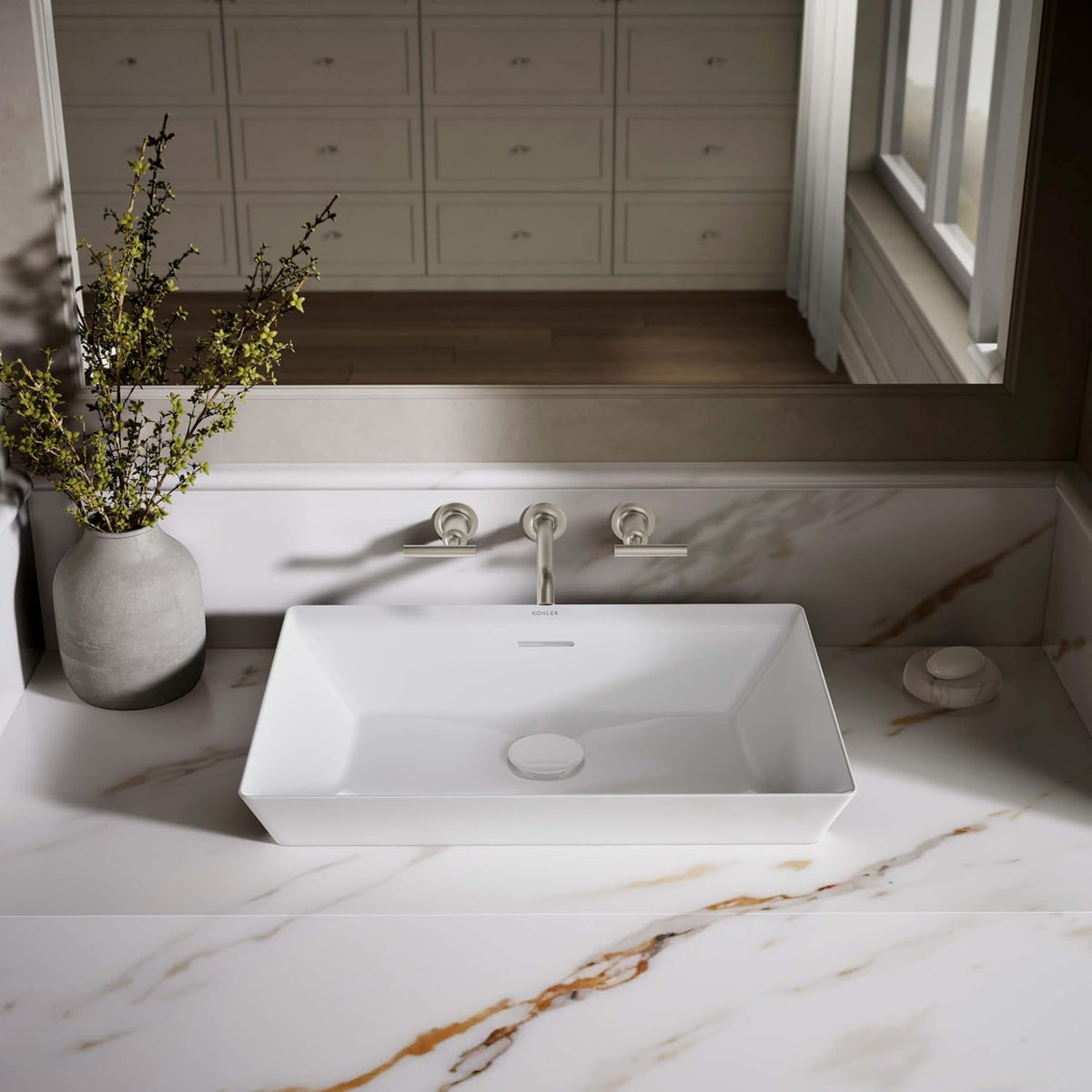 KOHLER Brazn Rectangle Vessel Bathroom Sink