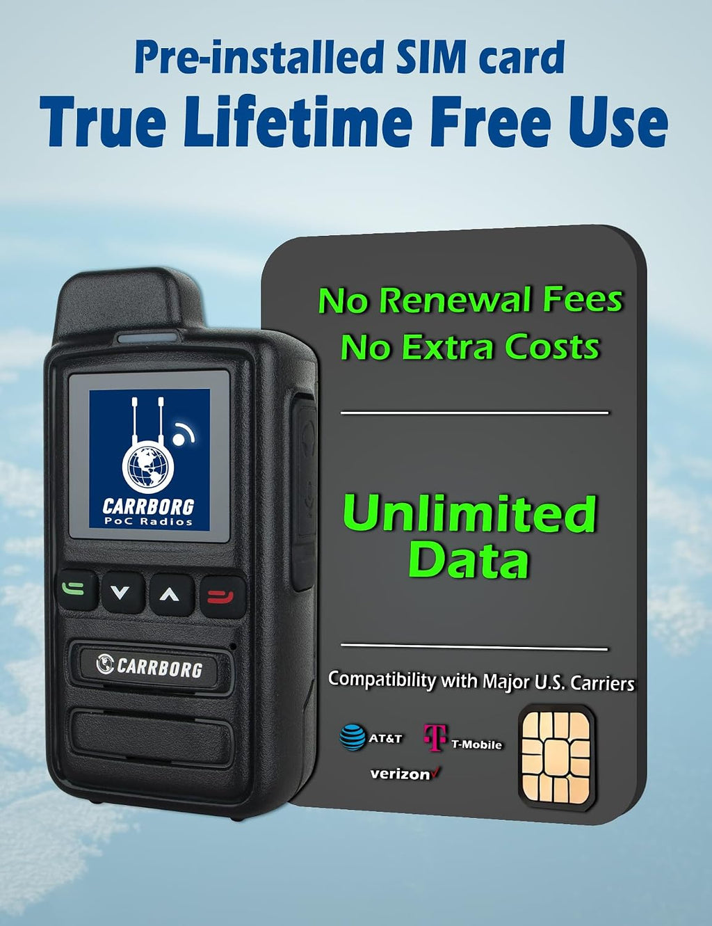Lifetime Free Global Rapid Walkie Talkies Unlimited Range Two Way Radios
