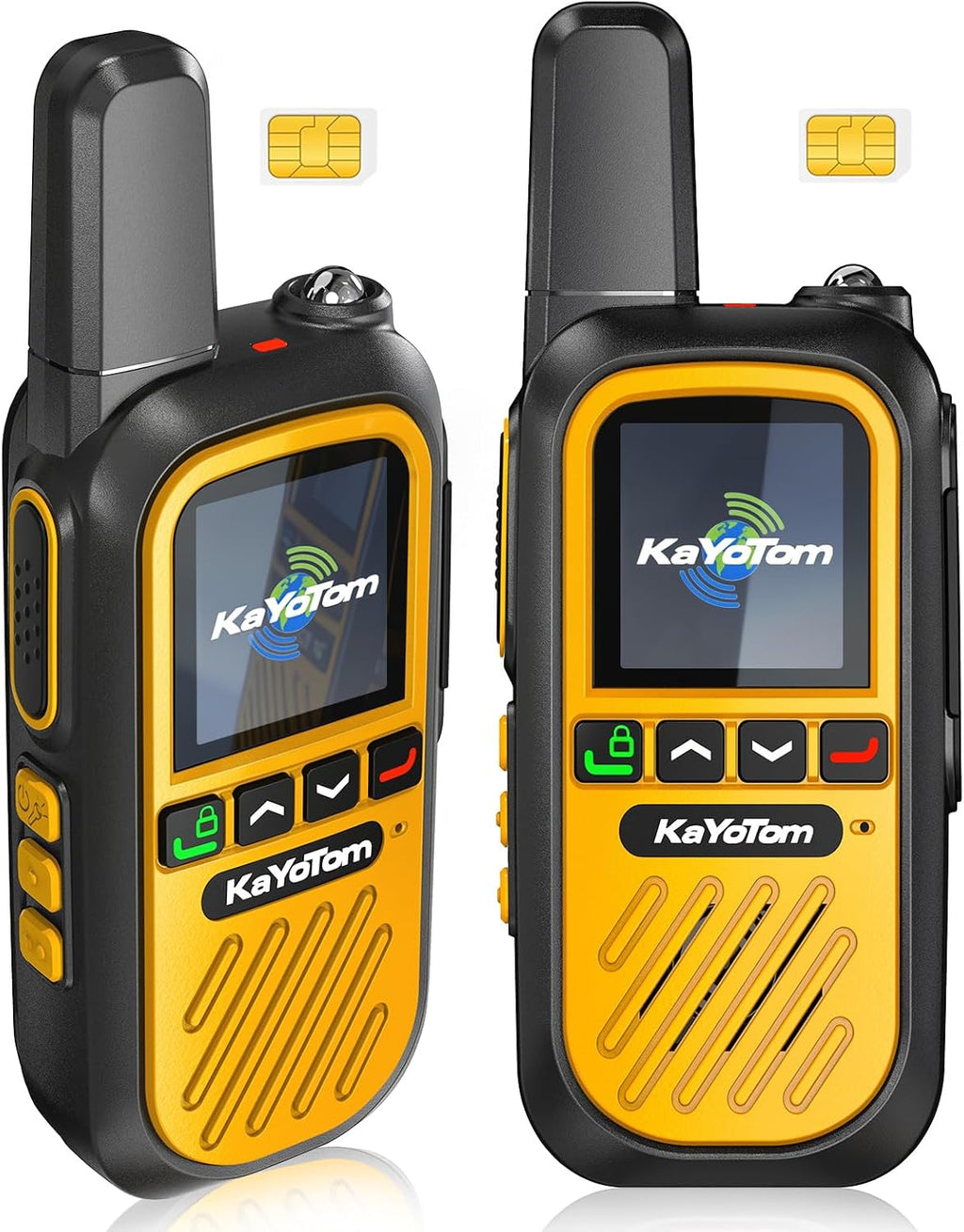 (Lifetime Free) Walkie Talkies Long Range Global Unlimited Range 4G LTE PoC Two-Way Radios (5000+ Miles) Rugged & Dust-Proof Rechargeable for Construction,Truck Fleets,Families (2-Pack and SIM)