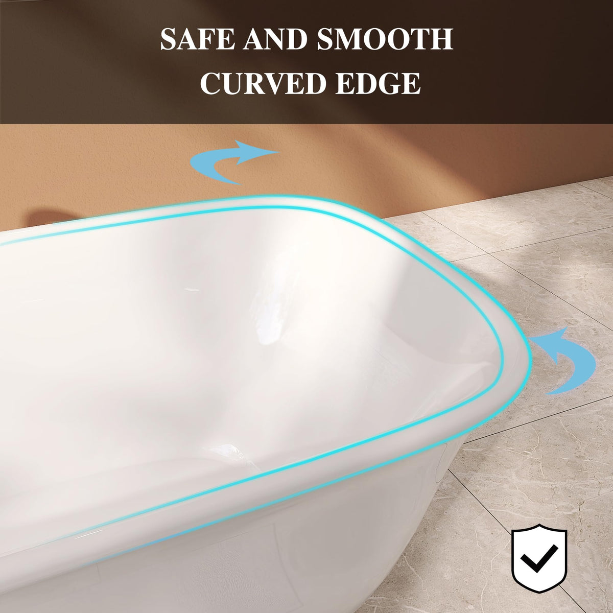 61" Freestanding Bathtubs, Acrylic Soaking Tubs for Adult, Integrated Overflow and Drain, cUPC Certified, Glossy White