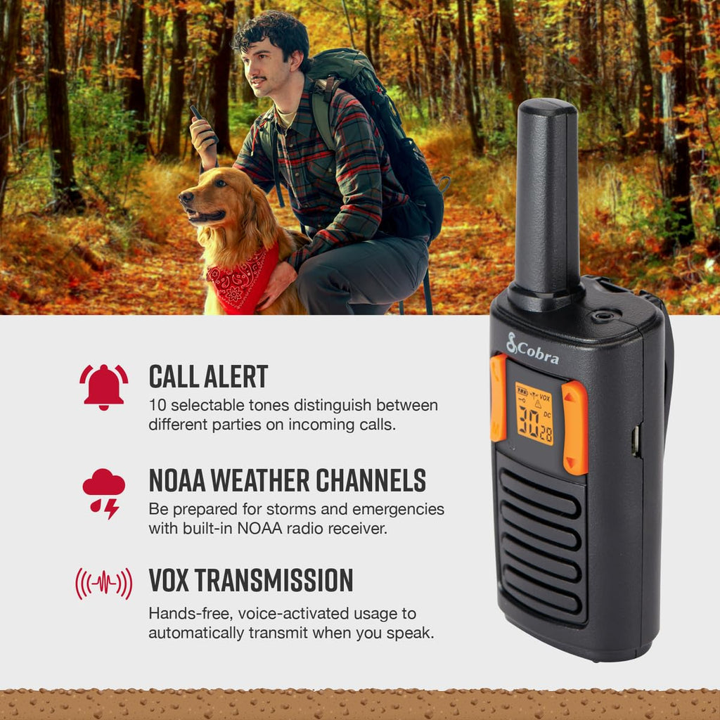 Cobra RX680 Walkie Talkies (2-Pack), IP54 Water Resistant Design