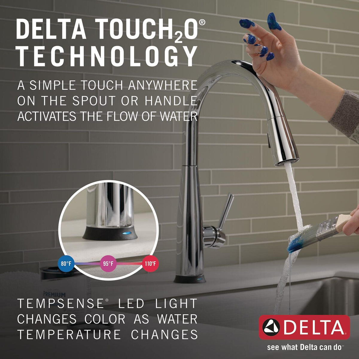 Delta Essa Brushed Nickel Kitchen Faucet with Pull Down Sprayer, Modern Single Hole Kitchen Sink Faucet, Single Handle, Arctic Stainless 9113-AR-DST
