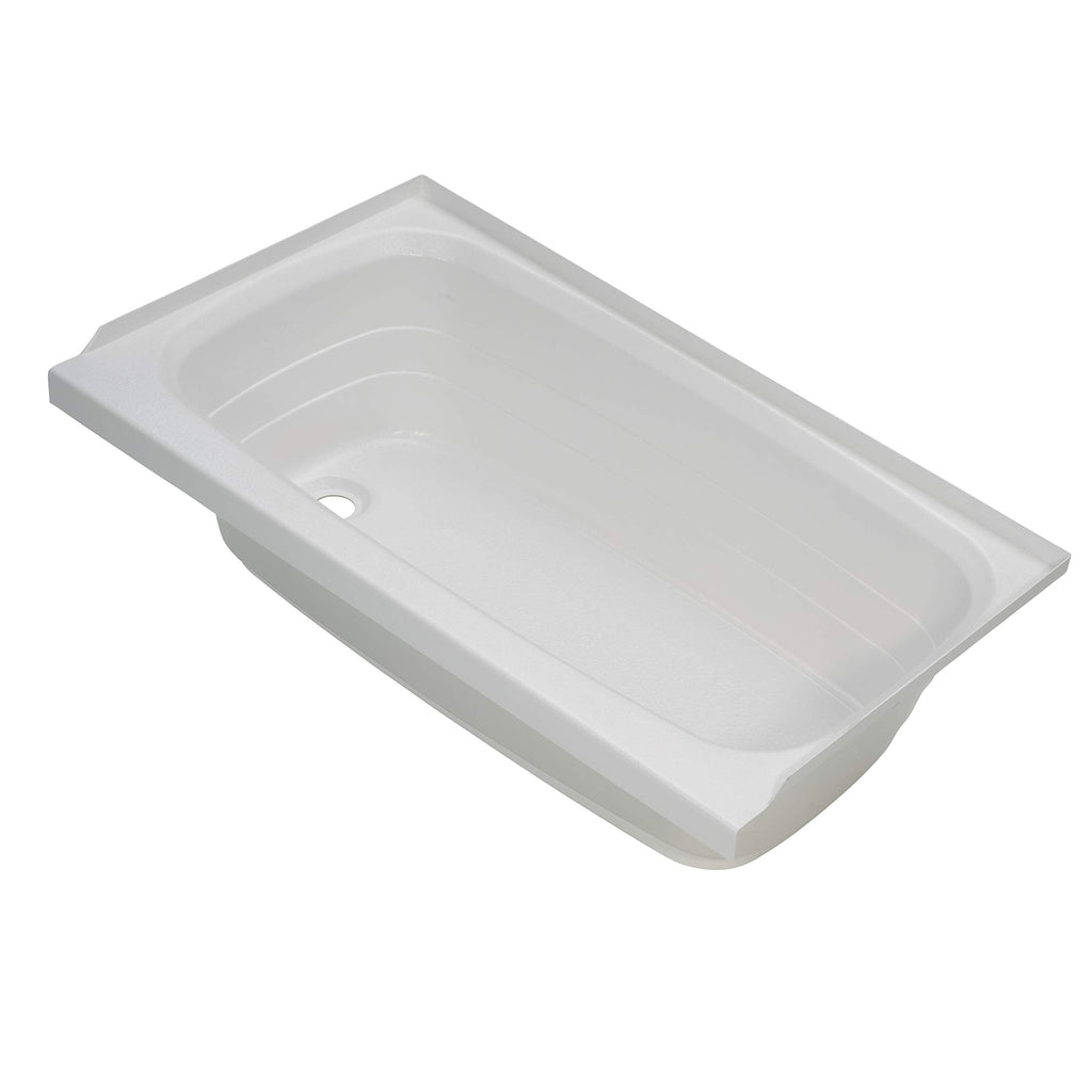 Lippert Replacement 24" x 40" White Bathtub with Right Drain, Scratch-Resistant ABS Acrylic for RVs, Travel Trailers, 5th Wheels, Motorhomes - W2440RHSPK