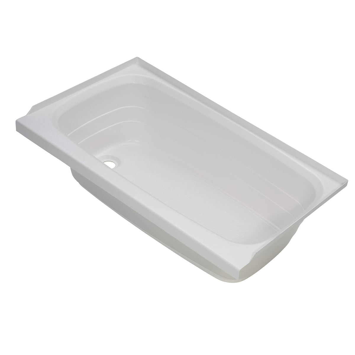 Lippert Replacement 24" x 40" White Bathtub with Right Drain, Scratch-Resistant ABS Acrylic for RVs, Travel Trailers, 5th Wheels, Motorhomes - W2440RHSPK