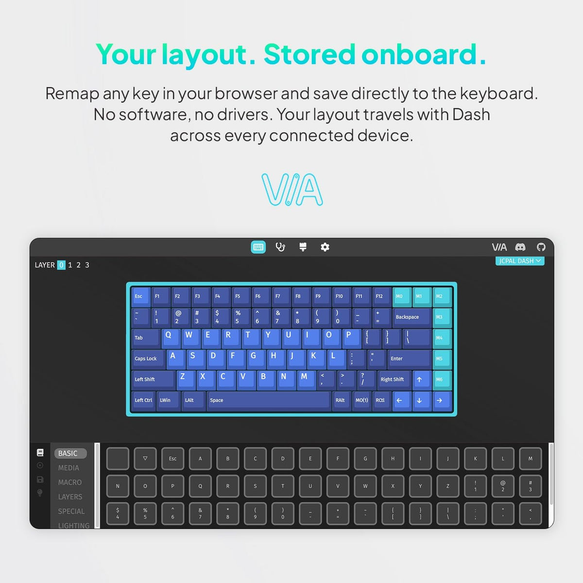 JCPAL Dash Adobe Premiere Pro Wireless Shortcut Keyboard for Mac/PC