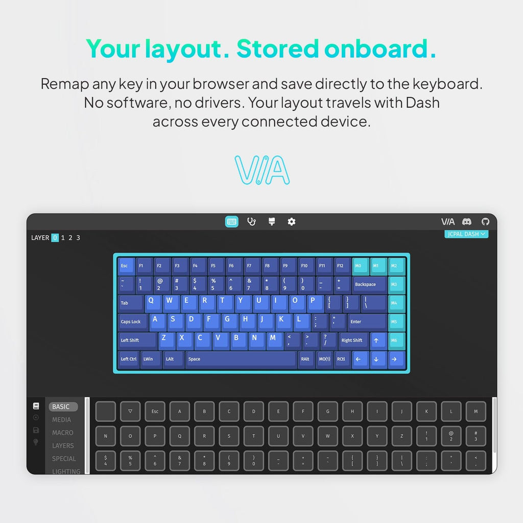 JCPAL Dash Adobe Premiere Pro Wireless Shortcut Keyboard for Mac/PC