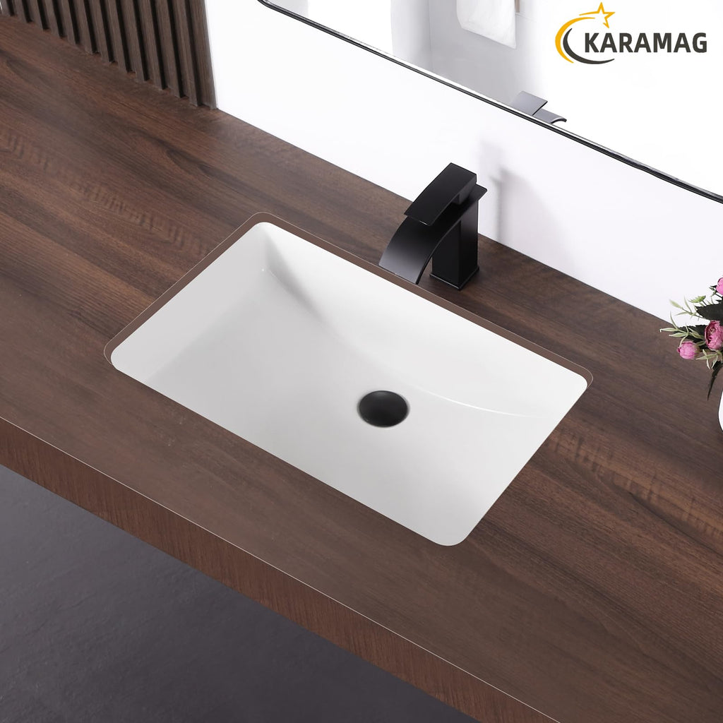 27 Inch Undermount Bathroom Sink with Overflow Rectangle Sinks