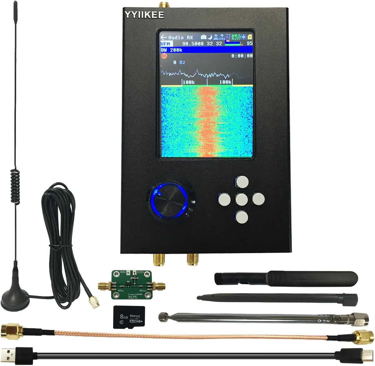 PortaPack H2 SDR Radio Trans-ceiver â 1MHz-6GHz, Touchscreen, Full-Range Frequency Reception, Built-in Rechargeable Battery, Includes Antennas and Accessories