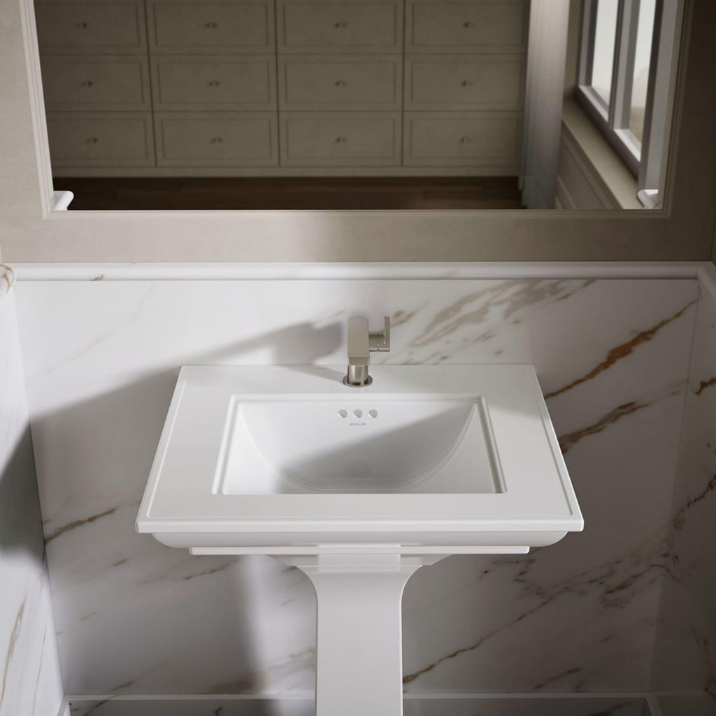 Kohler K-2337-8-7 Memoirs Rectangular Drop-In Single Bowl Bathroom Sink Black