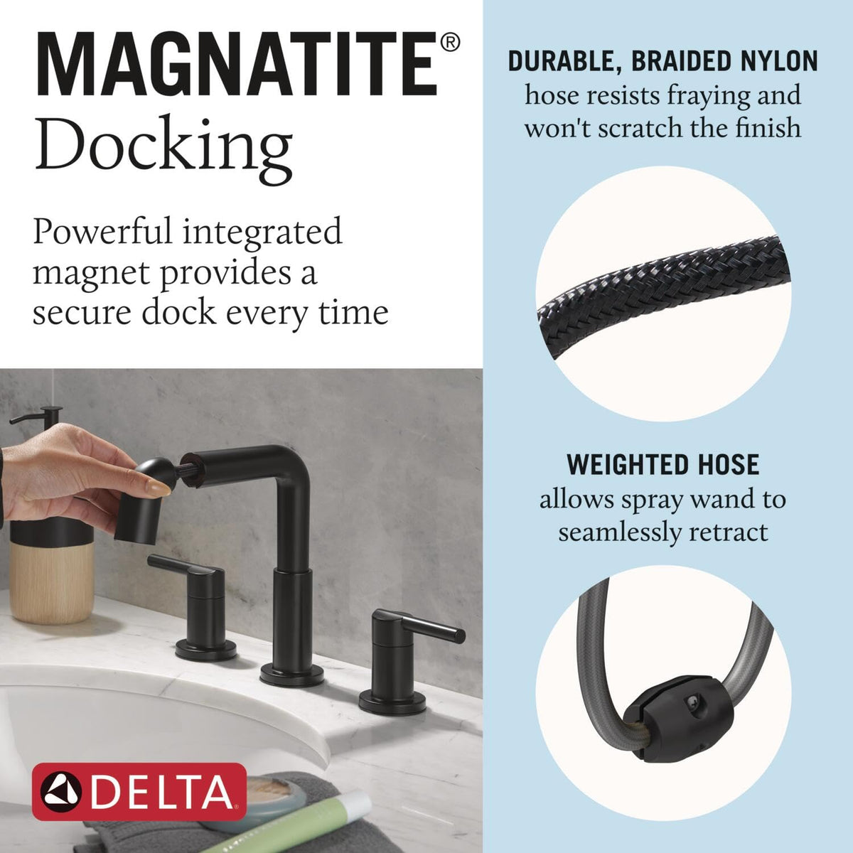 Delta Nicoli Brushed Gold Faucet 3 Hole, 8 Inch Widespread Bathroom Sink Faucet for Vanity, Push-Pop Drain Assembly, Champagne Bronze 35849LF-CZ