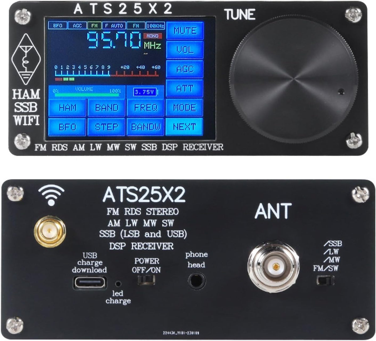 ATS25X2 WiFi Full Band Radio Receiver with Spectrum Scanning Support FM AM LSB USB SSB Modes