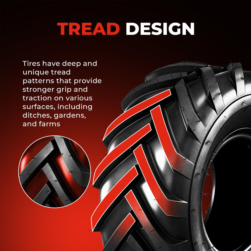 18x8.50-8 Lawn & Garden Mower Tires, Set of 2,4 Ply Tubeless