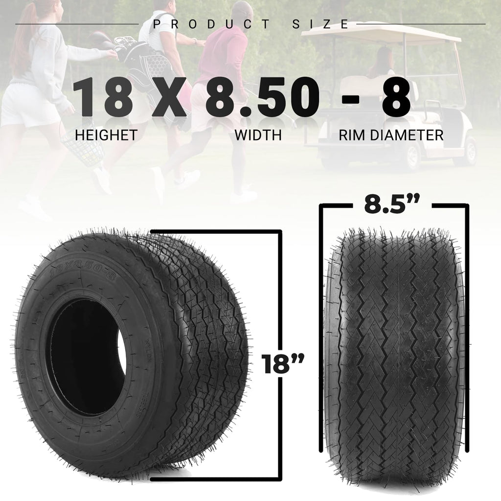 AR-PRO (2 Pack) 20x8.00-8 Lawn Mower Turf Tires, Tubeless, No Rims