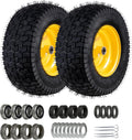 16x6.5-8 Tubeless Tire and Wheel, 2 Pcs Replacement Riding Lawn Mower Garden Tractor Front Wheel Tire with 3" Offset Hub, 3/4" Bearing & 5/8¡±Bearing