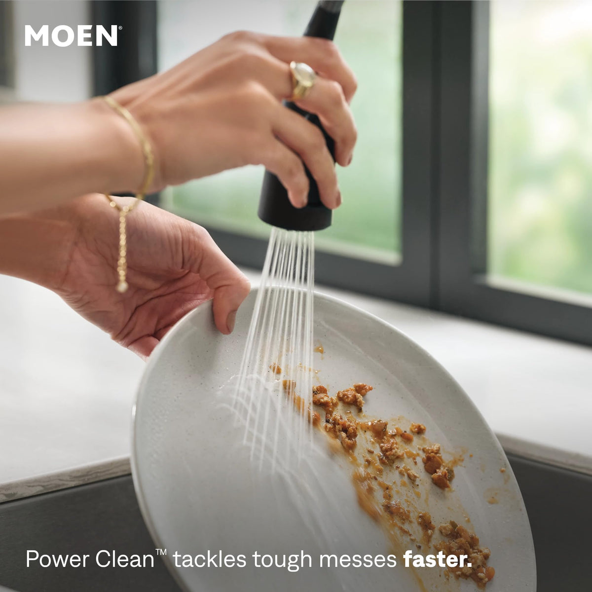 Moen Essie Spot Resist Stainless Pulldown Sprayer Kitchen Sink Faucet Set with Modern Pump Soap Dispenser, 87014SRS