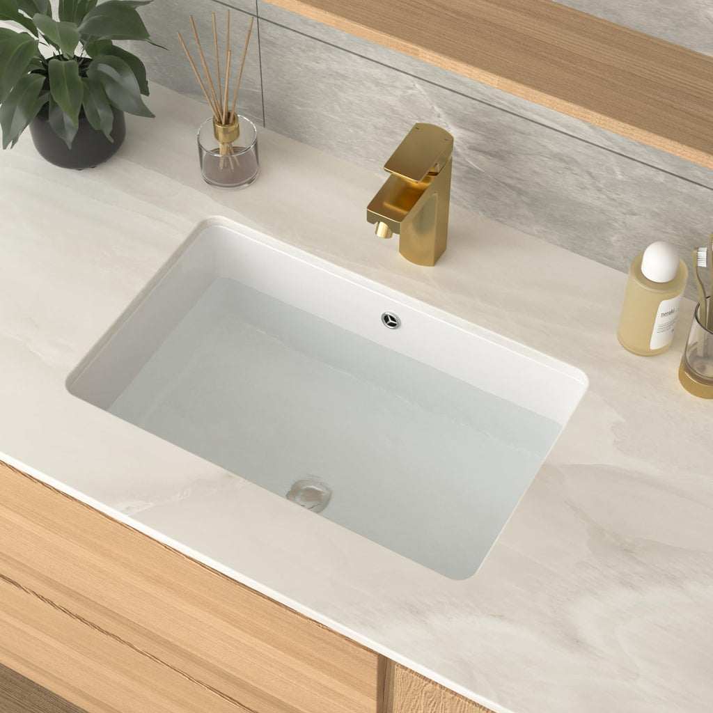 17 Inch Undermount Bathroom Sink Rectangle White