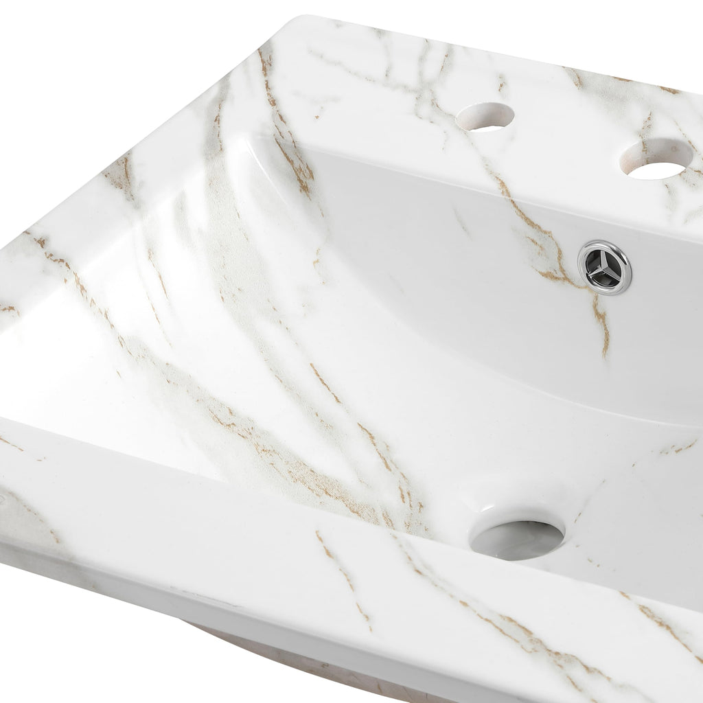 JONATHAN Y Ancillary 30" Bathroom 3-Hole Sink Top, White