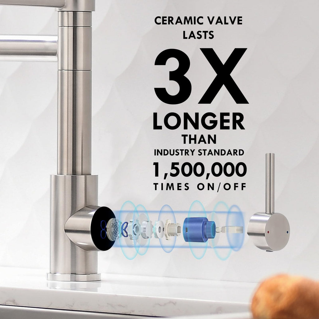 AIMADI Contemporary Kitchen Sink Faucet,Brushed Nickel Stainless Steel
