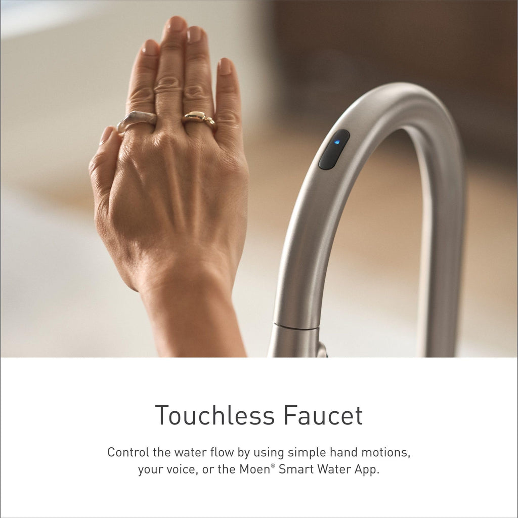 Moen Sleek Oil Rubbed Bronze One-Handle High Arc Kitchen Faucet with Pulldown Sprayer Featuring Power Boost for a Faster Clean, 7864ORB