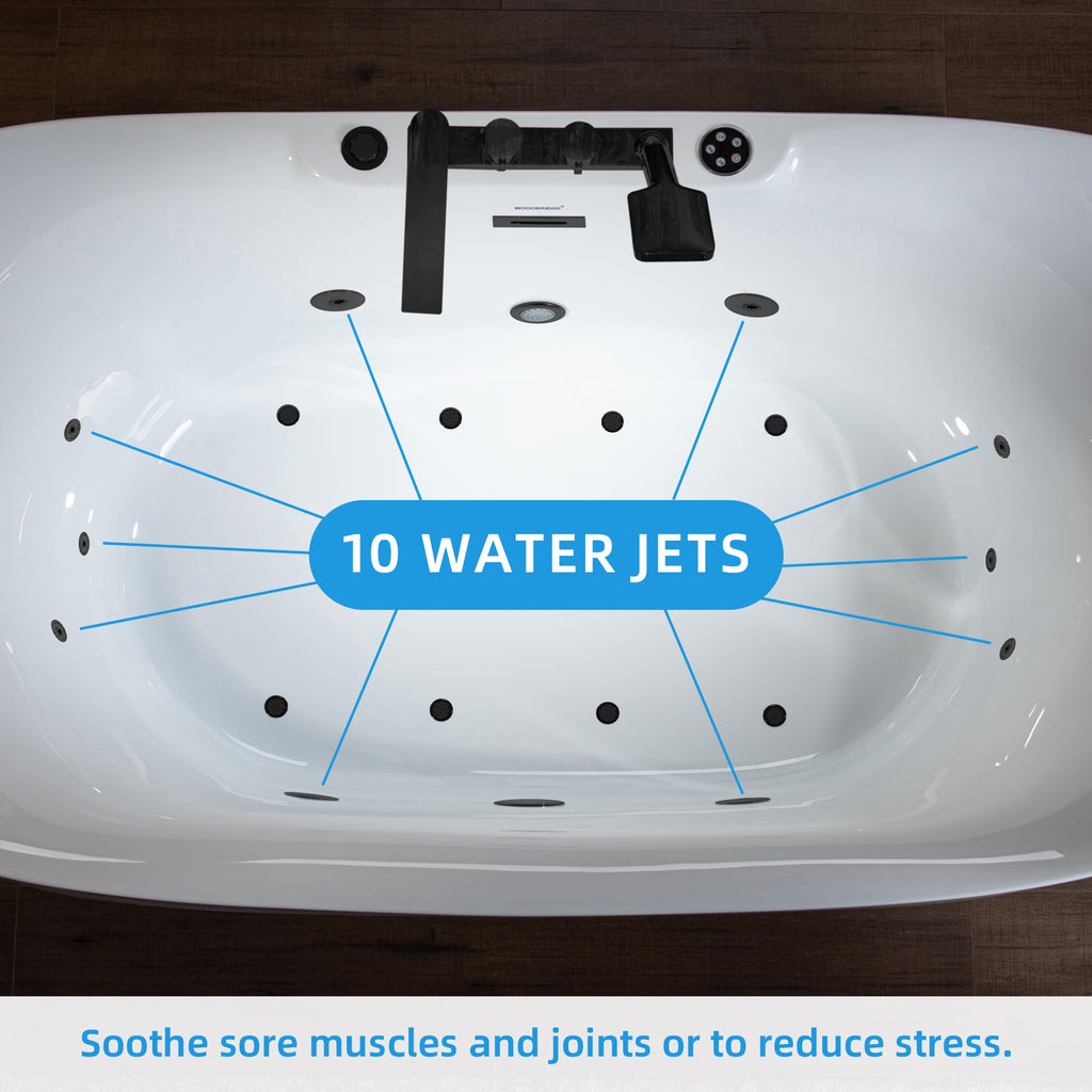 WOODBRIDGE 72"Ã35-3/8" Double Slipper Whirlpool&Air, Heated Soaking Bathtub
