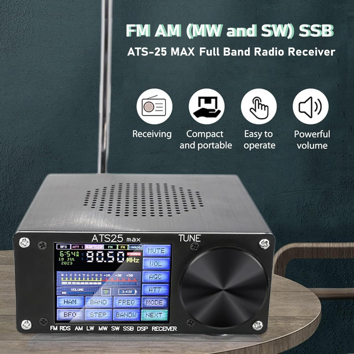 SI4732 ATS-25 max-Decoder Full-Band Radio Receiver, Built-in Morse Code and Digital Communication decoder Support CW RTTY FT4 FT8 LSB SWï¼4.17 Version ï¼