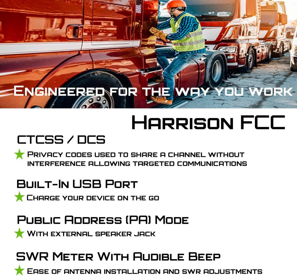President Harrison FCC AM/FM Mobile CB Radio with CTCSS/DCS