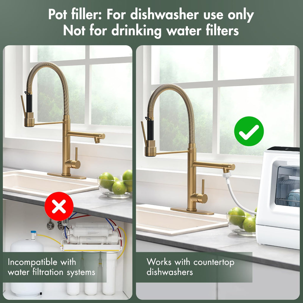 GIMILI Filter Kitchen Faucet Drinking Water Faucet 3 in 1 Brushed Nickel