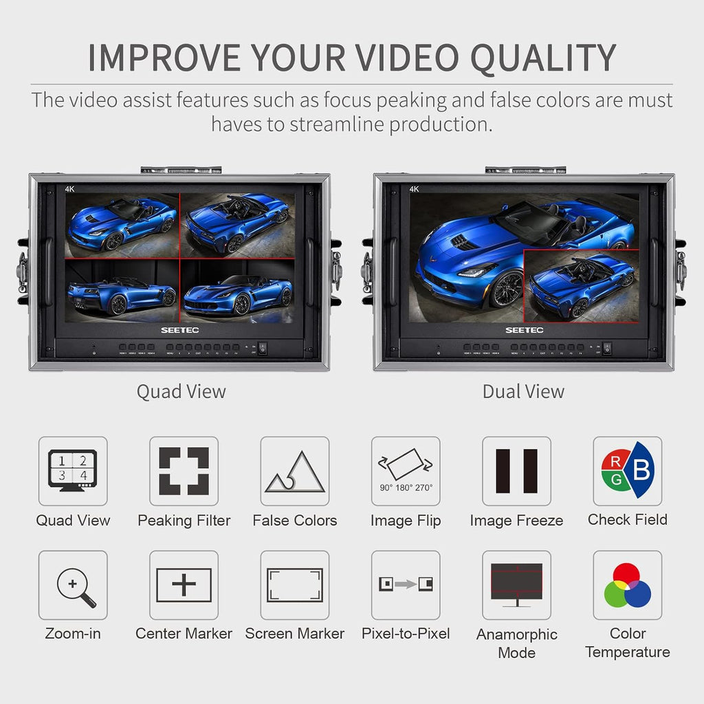 ATEM156-CO 15.6" 250nit 4 HDMI in Out Broadcast Carry-on Monitor