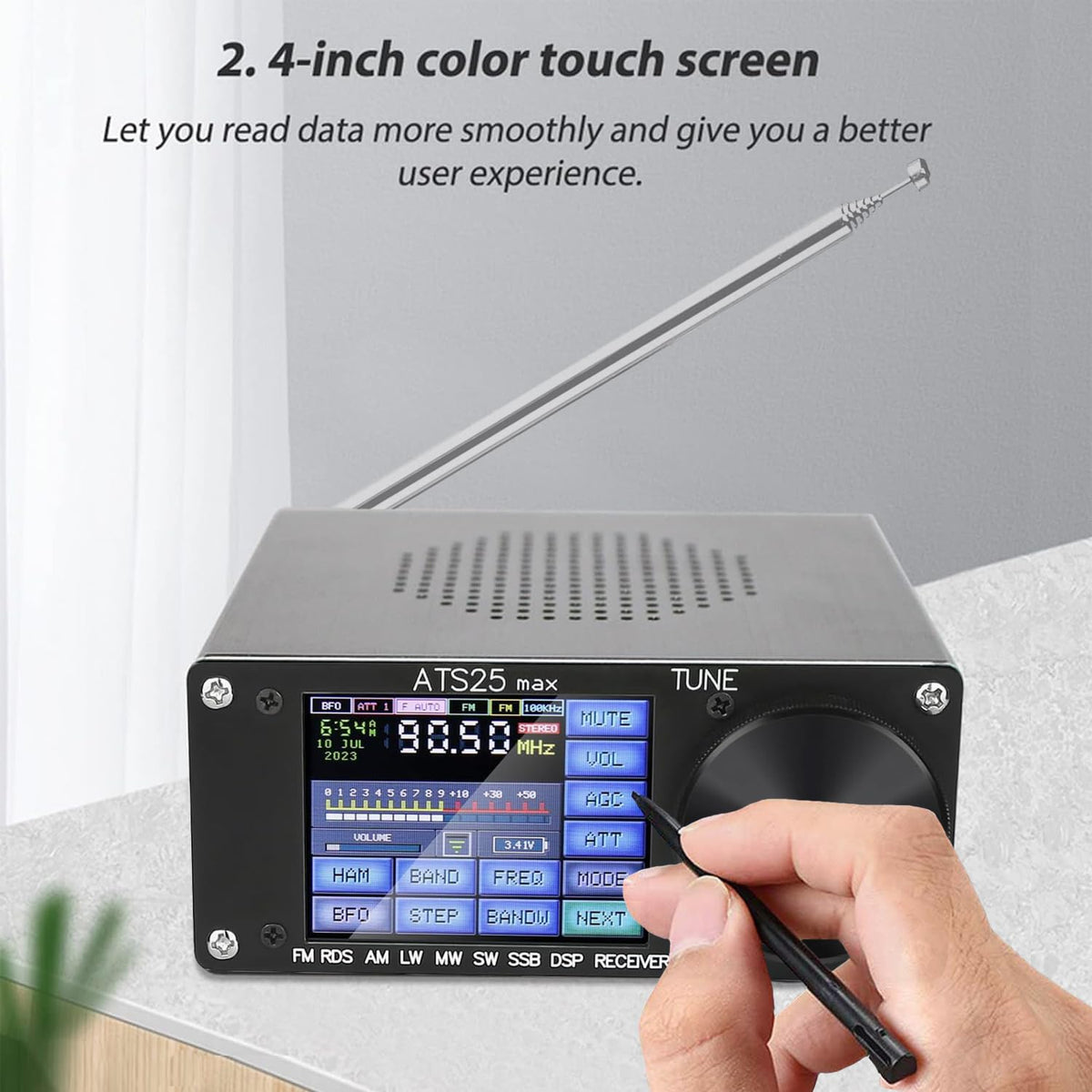 SI4732 ATS-25 max-Decoder Full-Band Radio Receiver, Built-in Morse Code and Digital Communication decoder Support CW RTTY FT4 FT8 LSB SWï¼4.17 Version ï¼