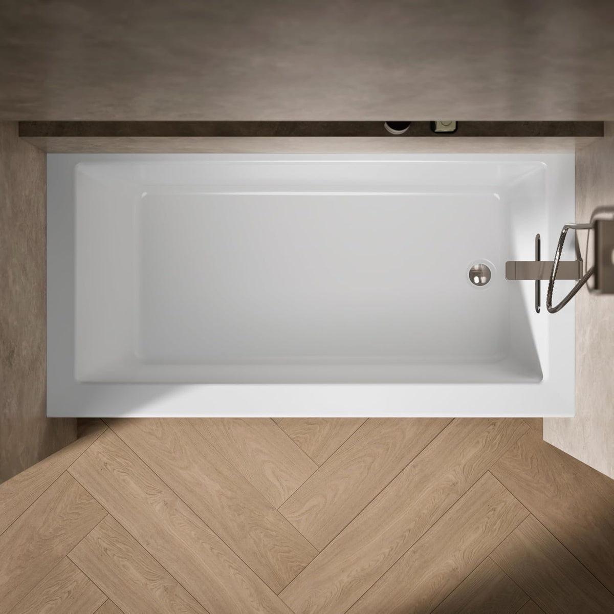 Kohler 60" x 30" alcove bath with integral apron, integral flange, and right-hand drain