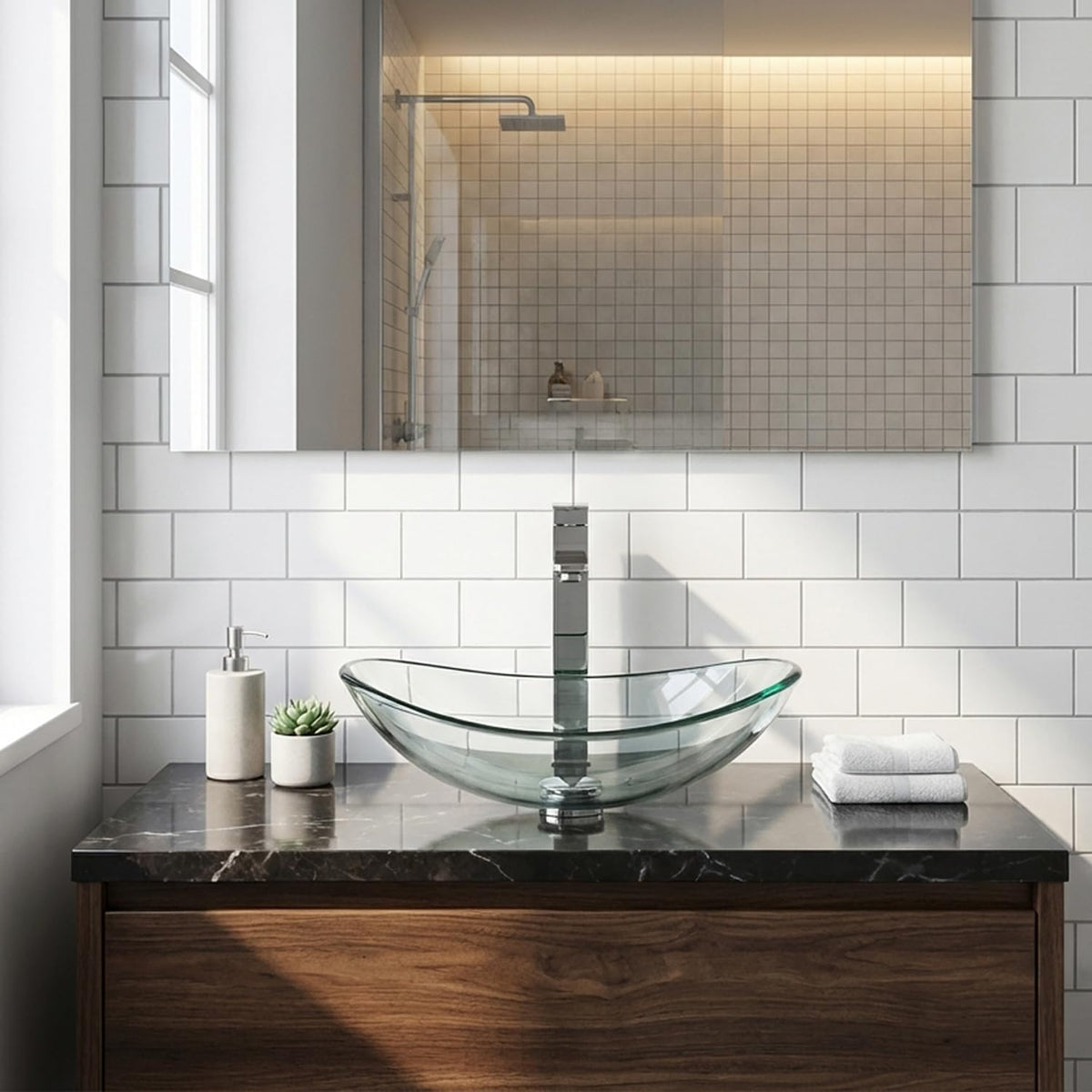 Bathroom Boat Shape Artistic Glass Vessel Sink, Gold