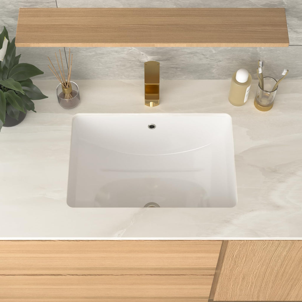 17 Inch Undermount Bathroom Sink Rectangle White