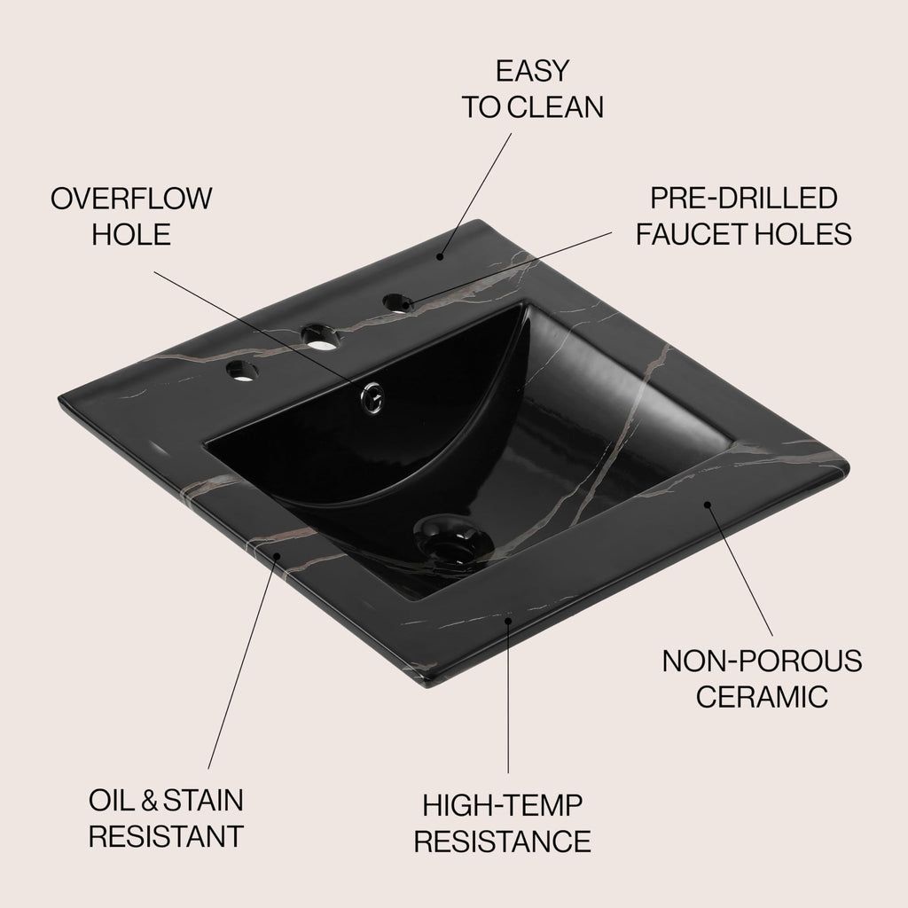 JONATHAN Y Ancillary 30" Bathroom 3-Hole Sink Top, White